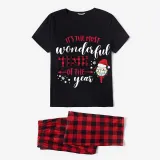 Christmas Matching Family Pajama It Is The Most Wonderful Time Wine Black Christmas Pajamas Set