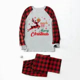 Christmas Matching Family Pajama Elk Play Basketball Gray Christmas Pajamas Set