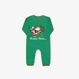 Christmas Matching Family Pajama Santa HO HO HO Ice Hockey Green Stripes Christmas Pajamas Set