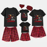 Christmas Matching Family Pajama Elk Play Basketball Black Christmas Pajamas Set