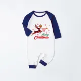 Christmas Matching Family Pajama Elk Play Basketball Blue Christmas Pajamas Set