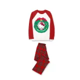 Kids Christmas Pajamas Merry Christmas Kitten Wreath Cartoon Pajamas