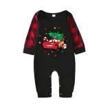 Kids Christmas Pajamas Merry Christmas String Light Car Cartoon Pajamas