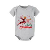 Christmas Matching Family Pajama Elk Play Basketball White Christmas Pajamas Set