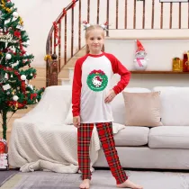 Kids Christmas Pajamas Merry Christmas Kitten Wreath Cartoon Pajamas