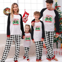 Christmas Matching Family Pajama Cartoon HO HO HO Game Gray Christmas Pajamas Set