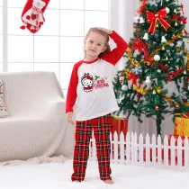 Kids Christmas Pajamas Merry Christmas Hair Band Kitten Cartoon Pajamas