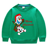 Kids Christmas Tops Cartoon Snowman Merry Christmas Sweater