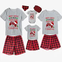 Christmas Matching Family Pajama Cartoon Most Likely To Play Game White Christmas Pajamas Set