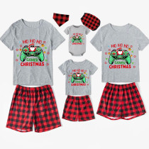 Christmas Matching Family Pajama Cartoon HO HO HO Game White Christmas Pajamas Set