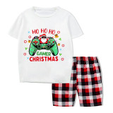 Christmas Matching Family Pajama Cartoon HO HO HO Game White Christmas Pajamas Set