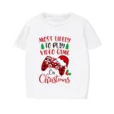 Christmas Matching Family Pajama Cartoon Most Likely To Play Game White Christmas Pajamas Set