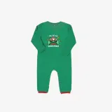 Christmas Matching Family Pajama Cartoon HO HO HO Game Green Stripes Christmas Pajamas Set