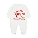 Christmas Matching Family Pajama Santa HO HO HO Ice Hockey Green Christmas Pajamas Set