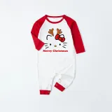 Kids Christmas Pajamas Merry Christmas Antlers Kitten Cartoon Pajamas