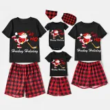 Christmas Matching Family Pajama Santa HO HO HO Ice Hockey Black Christmas Pajamas Set