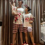 Christmas Matching Family Pajama Cartoon Most Likely To Play Game White Christmas Pajamas Set