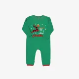 Christmas Matching Family Pajama Elk Play Basketball Green Stripes Christmas Pajamas Set