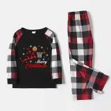 Christmas Matching Family Pajama Elk Play Basketball Multicolor Christmas Pajamas Set