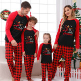 Christmas Matching Family Pajama Elk Play Basketball Multicolor Christmas Pajamas Set
