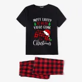 Christmas Matching Family Pajama Cartoon Most Likely To Play Game Black Christmas Pajamas Set