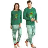 Christmas Matching Family Pajama Cartoon I Am The Elf Game Green Stripes Christmas Pajamas Set