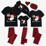 Christmas Matching Family Pajama Santa Football Black Christmas Pajamas Set