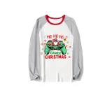 Christmas Matching Family Pajama Cartoon HO HO HO Game Red Christmas Pajamas Set