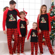 Christmas Matching Family Pajamas Cartoon Snowflake Dinosaur Green Pajamas Set