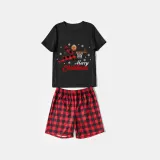 Christmas Matching Family Pajama Elk Play Basketball Black Christmas Pajamas Set