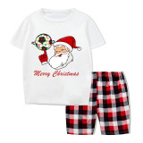 Christmas Matching Family Pajama Santa Football White Christmas Pajamas Set