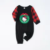 Kids Christmas Pajamas Merry Christmas Kitten Wreath Cartoon Pajamas