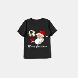 Christmas Matching Family Pajama Santa Football Black Christmas Pajamas Set