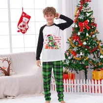 Kids Christmas Pajamas Merry Christmas Snowflake Dinosaur Cartoon Pajamas