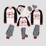 Christmas Matching Family Pajama Santa HO HO HO Ice Hockey Gray Christmas Pajamas Set