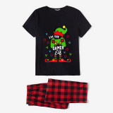 Christmas Matching Family Pajama Cartoon I Am The Elf Game Black Christmas Pajamas Set