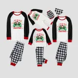 Christmas Matching Family Pajama Cartoon HO HO HO Game Gray Christmas Pajamas Set