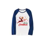 Christmas Matching Family Pajama Elk Play Basketball Blue Christmas Pajamas Set