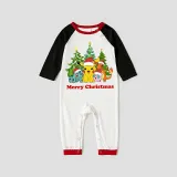 Christmas Matching Family Pajamas Cartoon Christmas Tree Black Red Pajamas Set