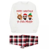 Christmas Matching Family Pajamas Cartoon Merry Christmas Ya Filthy Muggle Black and Red Pajamas Set