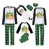 Christmas Matching Family Pajamas Cartoon Christmas Tree Black Red Pajamas Set