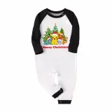 Christmas Matching Family Pajamas Cartoon Christmas Tree Black Red Pajamas Set