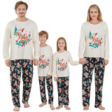 icusromiz Christmas Matching Family Pajamas Sledding Deer White Pajamas Set