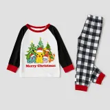 Christmas Matching Family Pajamas Cartoon Christmas Tree Black Red Pajamas Set