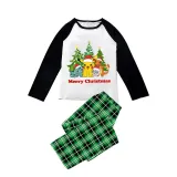 Christmas Matching Family Pajamas Cartoon Christmas Tree Black Red Pajamas Set
