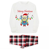 Christmas Matching Family Pajamas Cartoon Merry Christams Lights White Pajamas Set