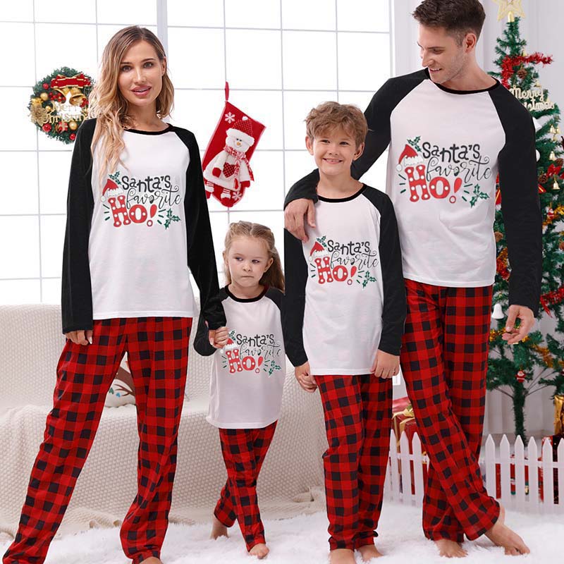 Christmas Matching Family Pajamas Santa's Favorite Ho Christmas Pajamas Set