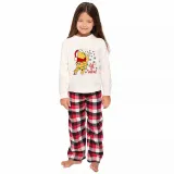 Christmas Matching Family Pajamas Cartoon Let it Snow Teddy Bear White Pajamas Set