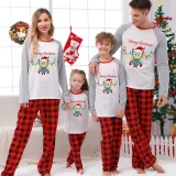 Christmas Matching Family Pajamas Cartoon Merry Christams Lights White Pajamas Set