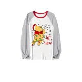 Christmas Matching Family Pajamas Cartoon Let it Snow Teddy Bear White Pajamas Set